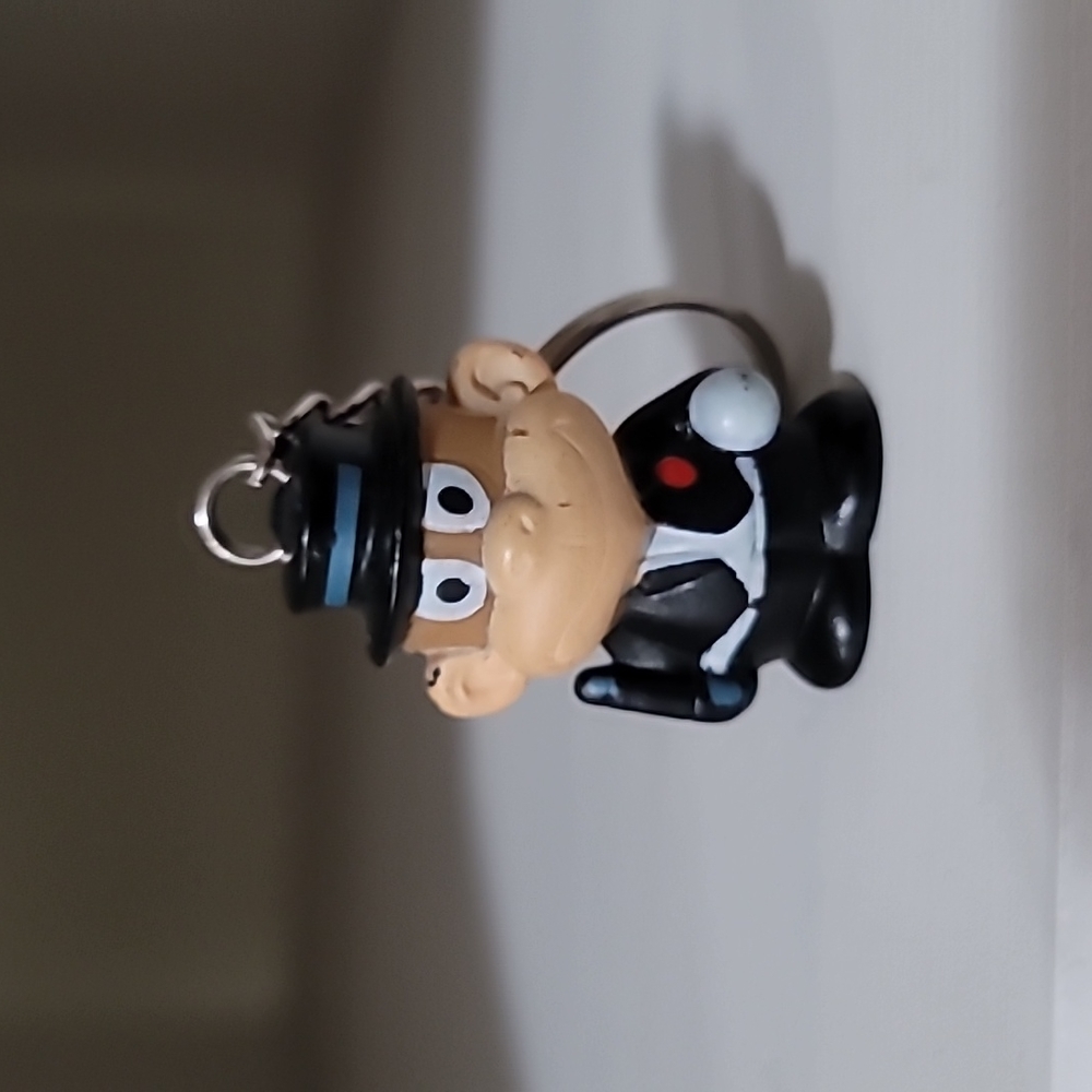Vintage 1980's Star Awards Monkey in top hat  and tuxedo Keychain